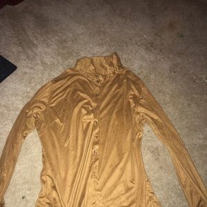 White stag suede button up shirt